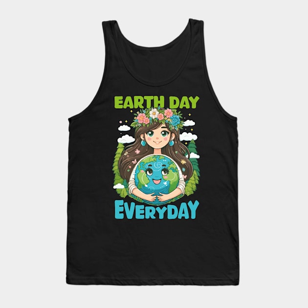 Earth Day Everyday Save the Planet Funny Kids Earth Day 2024 Tank Top by JUST PINK